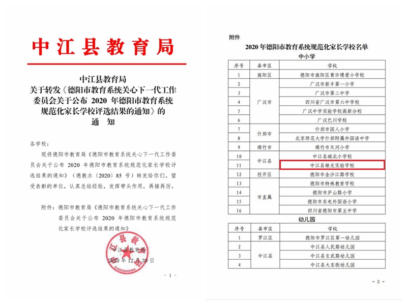 圖2：熱烈祝賀——繼光實驗學(xué)校入選“2020年德陽市教育系統(tǒng)規(guī)范化家長學(xué)?！?jpg